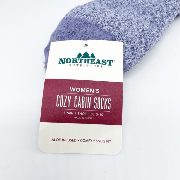 Northeast Outfitters Cozy Cabin Fuzzy Solid Socks Purple Women's Size 5-10 - Picture 2 of 4
